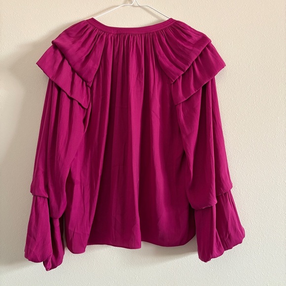 Current Air NWT Boutique Pink Magenta Long Sleeve Blouse Size Small - Picture 7 of 9